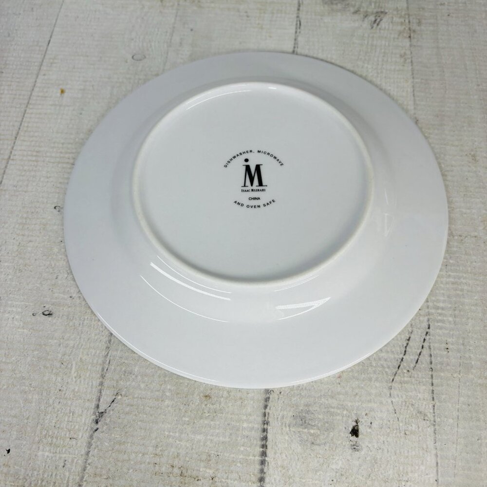 Isaac Mizahi DOT LUXE Green Teal Polka Dot White Porcelain 8" Salad Plates Set 4 - Picture 5 of 16